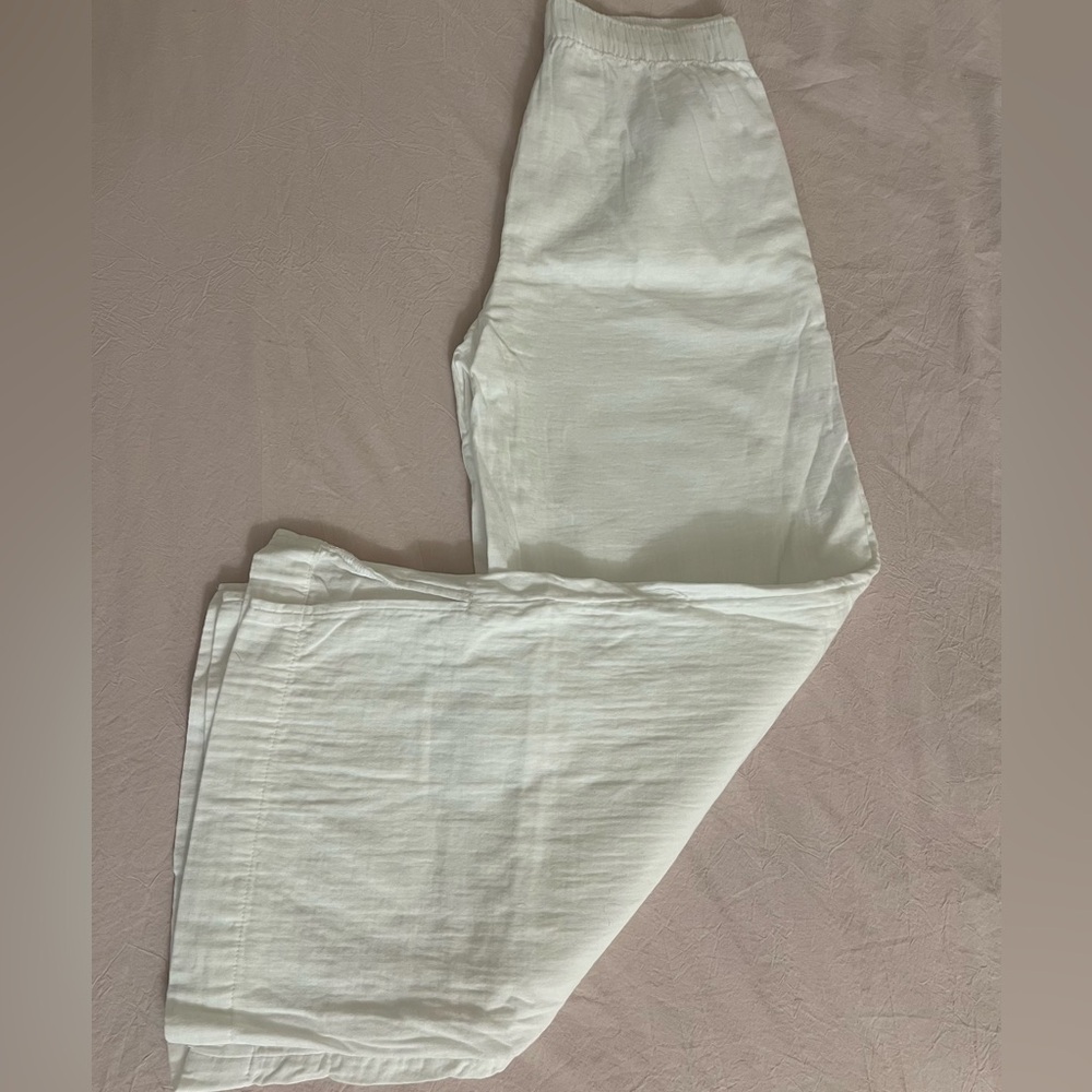 {SOLD} Old Navy White 100% Cotton Wide Leg Pants | High Rise | Size S